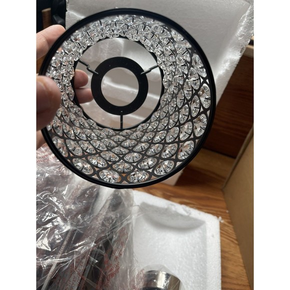 Doraimi Lighting Crystal Wall Sconce Blk Modern Finish Concise Style Wall Light - Picture 3 of 8